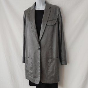 NELLS NELSON ** LONG, SILK BLAZER